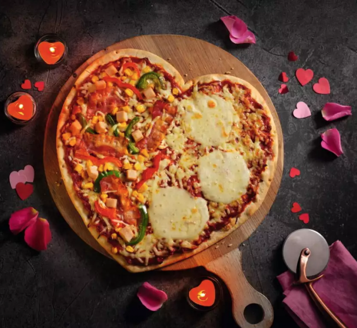 heart shaped valentines day pizza asda